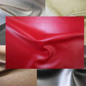 2-Way Stretch Red Faux Leather Fabric by The Yard