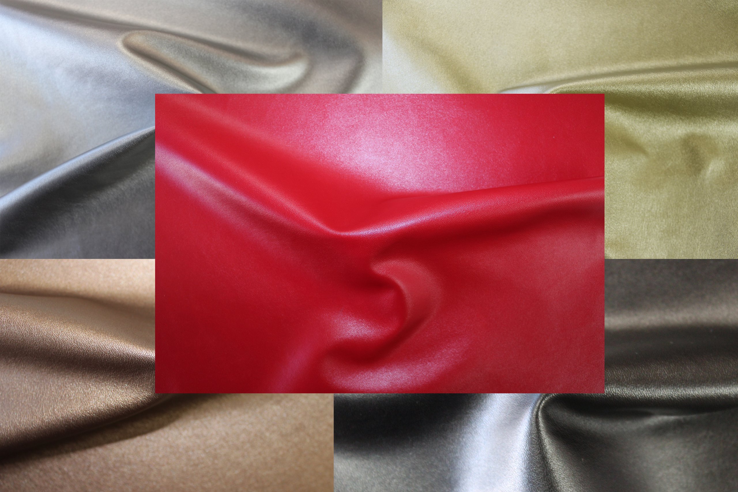 2-Way Stretch Red Faux Leather Fabric by The Yard