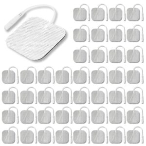 syrtenty tens unit pads 2"x2" 44 pcs, 3rd gen reusable latex-free replacement pads electrode pads with upgraded sticky electrode pads gel and non-irritating design for muscle stimulator electrotherapy