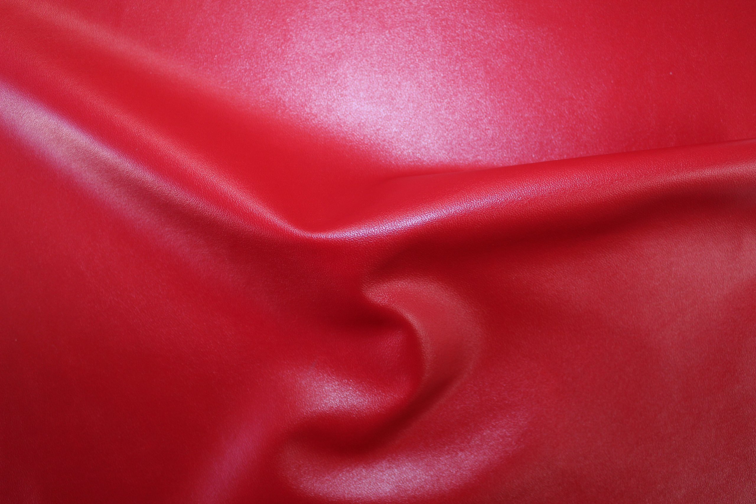 2-Way Stretch Red Faux Leather Fabric by The Yard