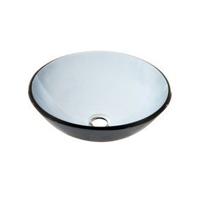 Dawn GVB84027RD Tempered Glass Vessel Sink-Round Shape, Gray