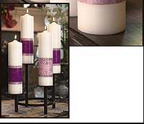 Advent Pillar Candle Holder, Black Metal 4-Tier Stand, Sturdy for Christmas Decor and Religious Celebrations, 9.25" x 10.5"