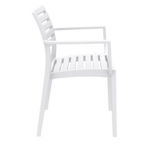 Compamia Artemis Outdoor Patio Dining Arm Chair in White (Set of 2)