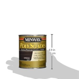 Minwax 613970444 PolyShades - Stain & Polyurethane in 1 Step, quart, Espresso, Satin