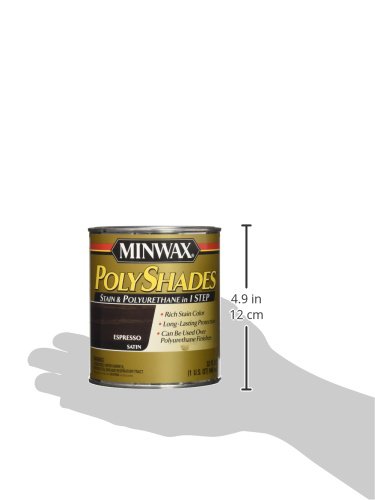 Minwax 613970444 PolyShades - Stain & Polyurethane in 1 Step, quart, Espresso, Satin