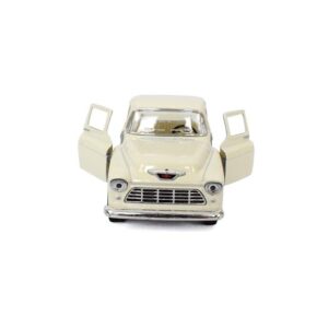 KiNSMART 1955 Chevy Stepside Pick-Up 1:32 Scale Pullback Action White Trucks