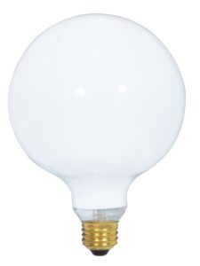 satco s3004 120-volt 150-watt g40 medium base light bulb, gloss white - 2 pack