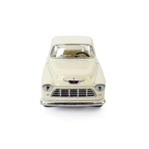 KiNSMART 1955 Chevy Stepside Pick-Up 1:32 Scale Pullback Action White Trucks