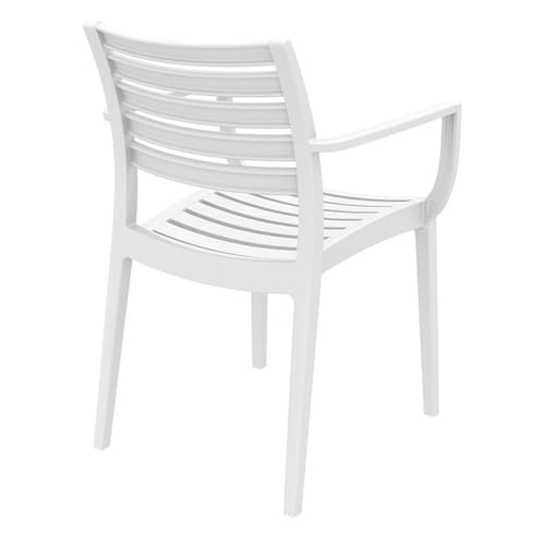 Compamia Artemis Outdoor Patio Dining Arm Chair in White (Set of 2)