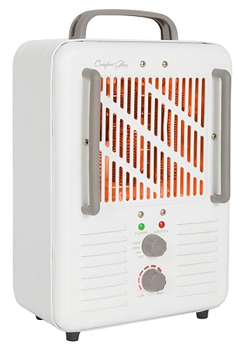 Comfort Glow EUH341 Milkhouse Style Electric Heater 5,200 Btu, White, Length: 7in, Width: 10.25in, Height: 15.5in