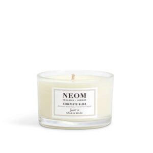 NEOM- Complete Bliss Scented Candle, Travel Size | Blush Rose, Lime & Black Pepper | Essential Oil Aromatherapy Candle | Scent to De-Stress