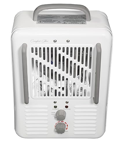 Comfort Glow EUH341 Milkhouse Style Electric Heater 5,200 Btu, White, Length: 7in, Width: 10.25in, Height: 15.5in