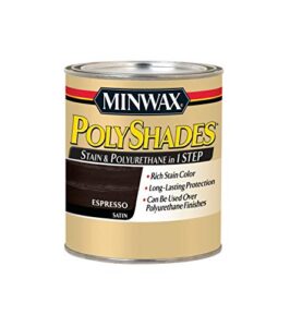 minwax 613970444 polyshades - stain & polyurethane in 1 step, quart, espresso, satin