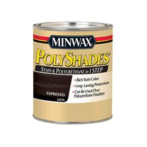 Minwax 613970444 PolyShades - Stain & Polyurethane in 1 Step, quart, Espresso, Satin