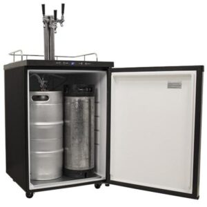 EdgeStar KC3000SSTRIP Full Size Triple Tap Kegerator with Digital Display - Black and Stainless Steel