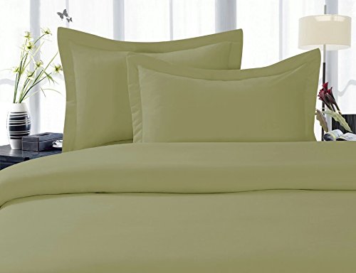 Elegant Comfort Elegance Linen 1500 Thread Count Wrinkle Resistant Ultra Soft Luxurious Egyptian Quality 2-Piece Duvet Cover Set, Twin/X-Large, Green (1500 DC-Twin/XL-Green)