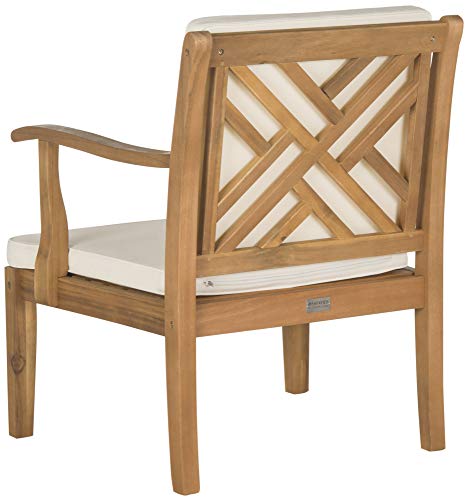 SAFAVIEH Outdoor Living Collection Bradbury 4-Piece Outdoor Living Set, Natural/Beige, Chair: 25.6" x 24.8" x 31.9" Bench: 48.4" x 24.8"