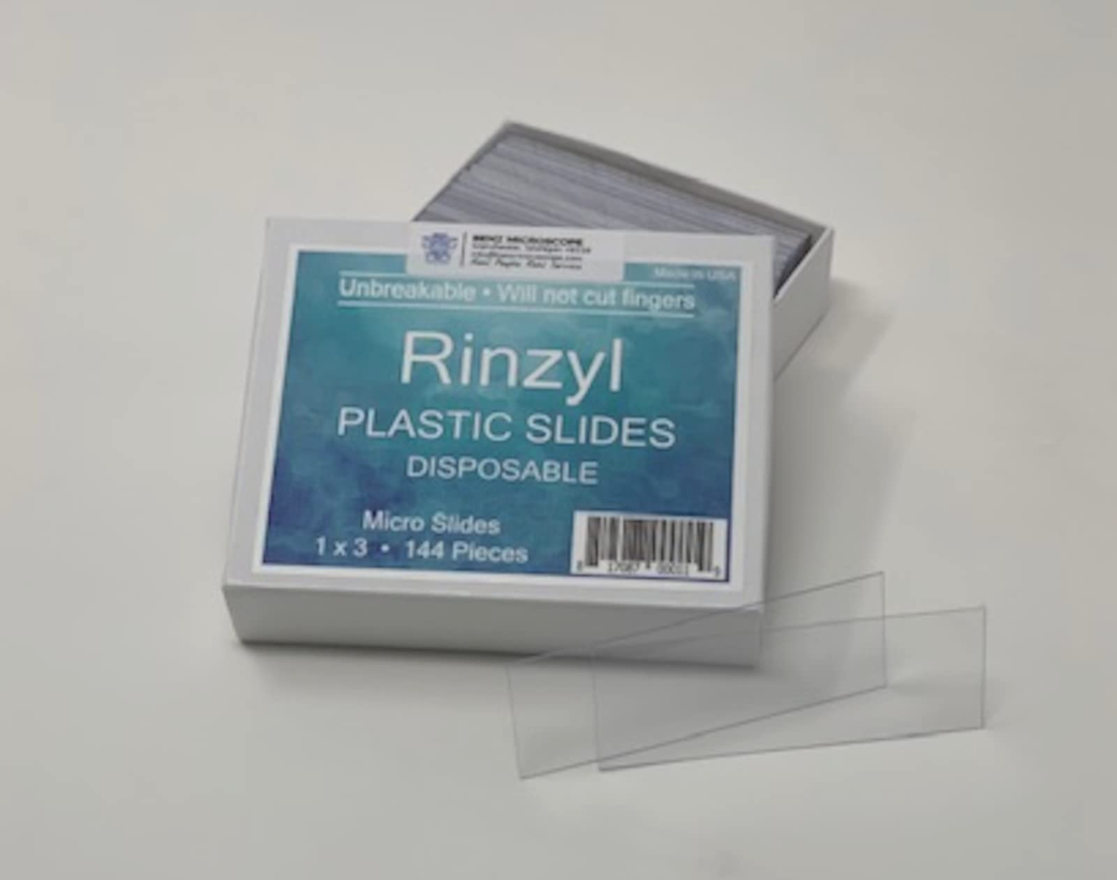 Rinzl 20305201 144 Rinzl Plastic Microscope Slides, 1" x 3"