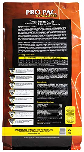 Pro Pac Ultimates Large Breed Adult Chicken Meal And Brown Rice Dry Dog Food, 28 Lb.