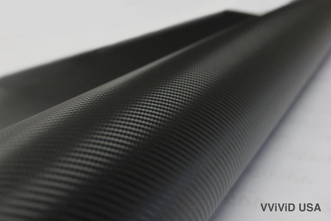 VViViD XPO Black Carbon Fiber 5ft x 1ft 8yr Car Wrap Vinyl Roll with Air Release