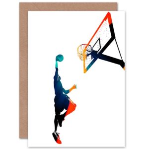 wee blue coo basketball birthday card - slam dunk