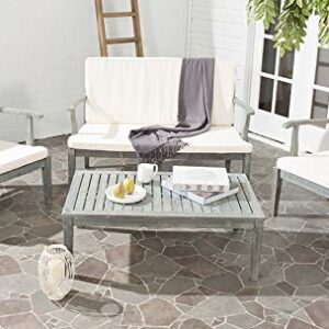 SAFAVIEH Outdoor Living Collection Bradbury 4-Piece Outdoor Living Set, Natural/Beige, Chair: 25.6" x 24.8" x 31.9" Bench: 48.4" x 24.8"