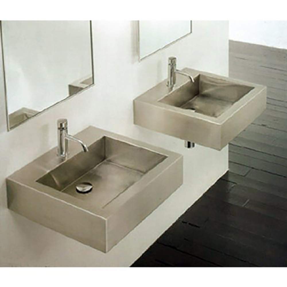 Cantrio MS-005 Above Mount Bathroom Sink, 17.62 x 17.62-Inch