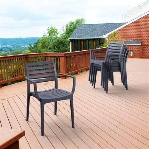 Compamia Artemis Outdoor Dining Arm Chair (Set of 2) - Dark Gray