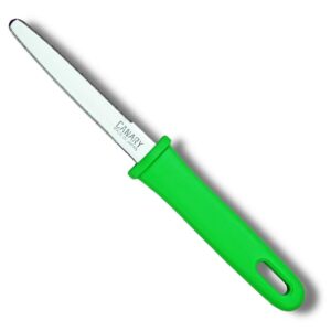 canary cardboard cutter dan chan, safety box cutter box opener tool, safe serrated japanese stainless steel blade, green, made in japan