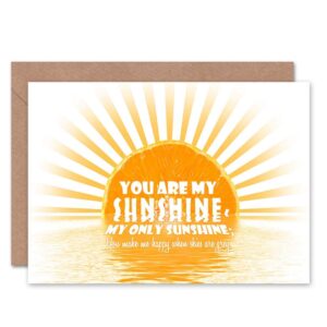 wee blue coo you are my sunshine orange sun love valentines day blank birthday card