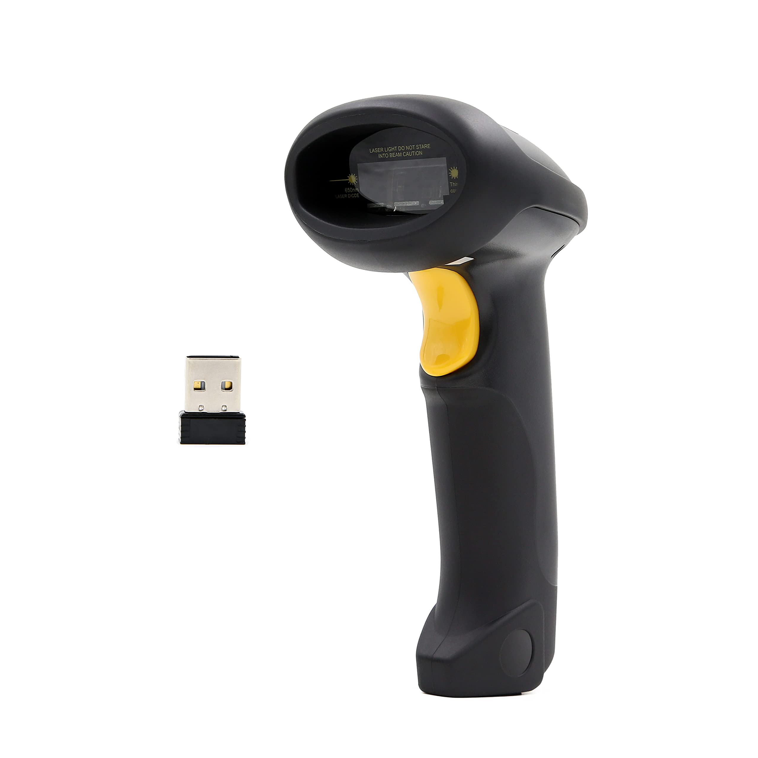 TEEMI Wireless Barcode Scanner Handheld Automatic 1D Laser Rechargeable Bar Code Reader USB Plug and Play with 2.4G Receiver for Windows PC Mac OS Linux (No stand)