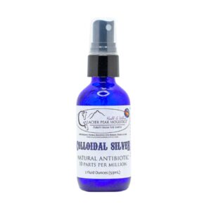 glacier peak holistics colloidal silver - natural antibiotic spray for dogs & cats, internal & external for anti-itch and infection in pets - 2oz