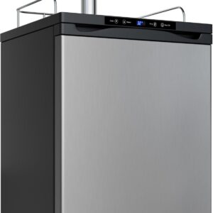 EdgeStar KC3000SSTRIP Full Size Triple Tap Kegerator with Digital Display - Black and Stainless Steel