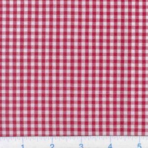 kaufman 1/8'' carolina gingham red, fabric by the yard