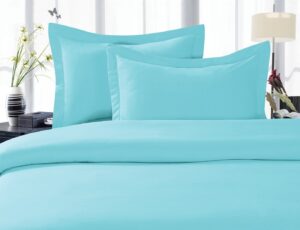 elegant comfort elegance linen 1500 thread count wrinkle resistant ultra soft luxurious egyptian quality 2-piece duvet cover set, twin/x-large, light blue