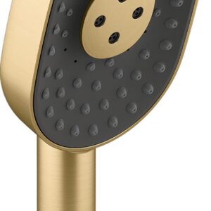 KOHLER 26284-G-2MB Statement Oblong MULTIFUNCTION HAND SHOWER, Maximum Spray Performance& 3 Spray Experiences, Vibrant Brushed Moderne Brass, 1.75 GPM