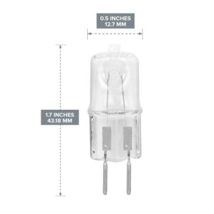 120V G5.3 Light Bulb 10 Pack Halogen Replacement Electric Oil Warmer Bulb Clear Lens Dimmable JCD 50 Watt 120 Volt Replacement Candle Warmer Oven Microwave Oil Aromatherapy Lamp Incense Lighting 2 Pin