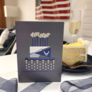 2MyHero - US Air Force - Military Happy Birthday Greeting Card With Envelope - 5" x 7" - Celebration Cake