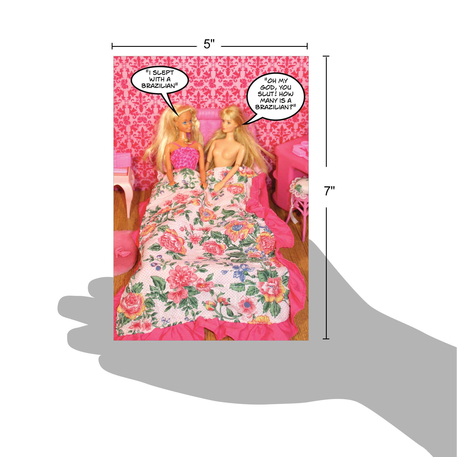 NobleWorks - Humorous Birthday Paper Card with 5 x 7 Inch Envelope (1 Card) Bday Slept With A Brazilian Birthday 3605Z