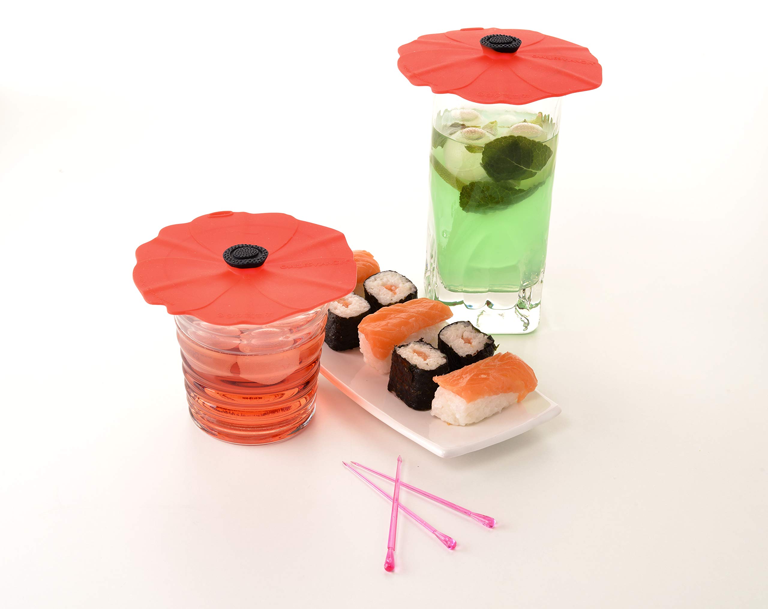 Charles Viancin Poppy Drink Cover Set/2