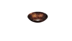 dawn gvb86088-1r tempered glass, hand-painted glass vessel sink-round shape, brown