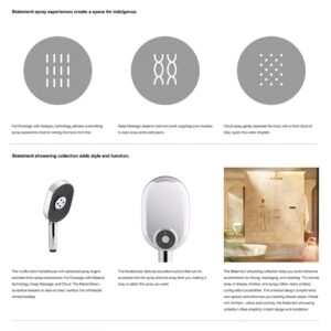 KOHLER 26284-G-2MB Statement Oblong MULTIFUNCTION HAND SHOWER, Maximum Spray Performance& 3 Spray Experiences, Vibrant Brushed Moderne Brass, 1.75 GPM