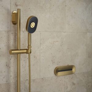 KOHLER 26284-G-2MB Statement Oblong MULTIFUNCTION HAND SHOWER, Maximum Spray Performance& 3 Spray Experiences, Vibrant Brushed Moderne Brass, 1.75 GPM