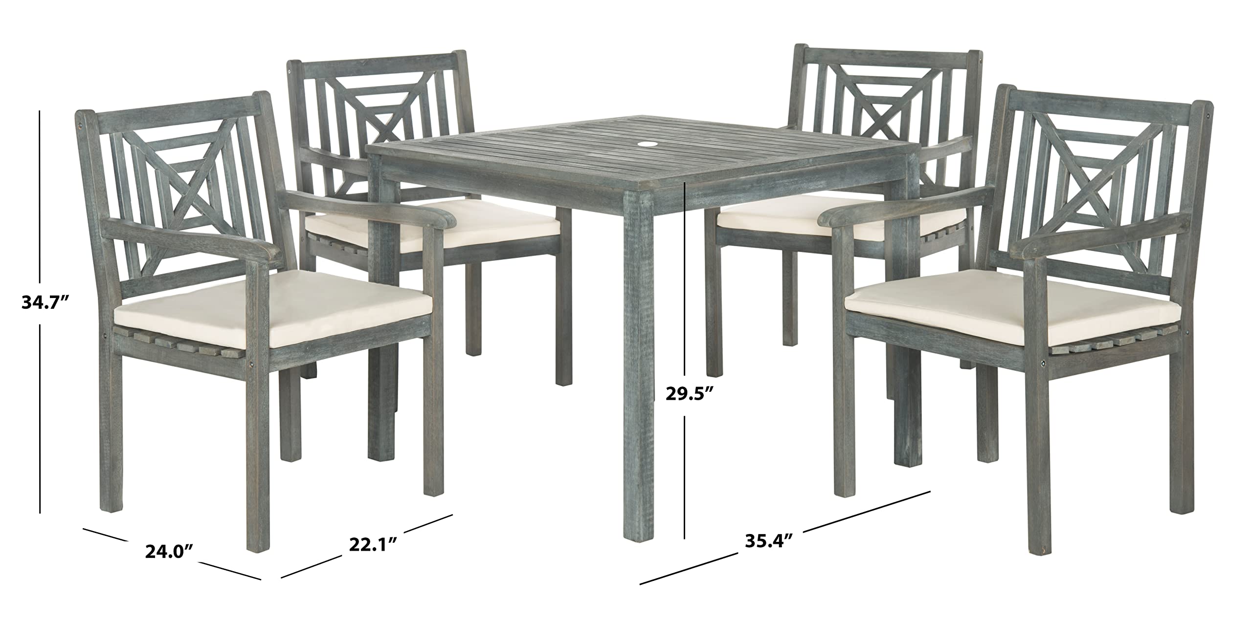 SAFAVIEH Outdoor Living Collection Del Mar 5-Piece Dining Set