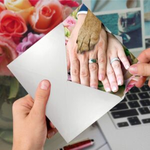 NobleWorks Funny Wedding Congratulations Greeting Card with 5 x 7 Inch Envelope (1 Card) Congrats, Man, Woman - Thank You Hands And Dog Paw 9027