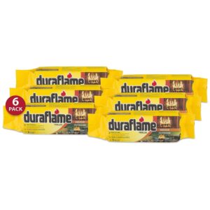 Duraflame 4.5 Pound 3 Hour Long Burn Time Indoor Outdoor Quick Light Fire Log for Camping, Firepits, Bonfires, and Fireplaces (6 Pack)