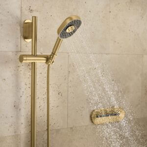 KOHLER 26284-G-2MB Statement Oblong MULTIFUNCTION HAND SHOWER, Maximum Spray Performance& 3 Spray Experiences, Vibrant Brushed Moderne Brass, 1.75 GPM