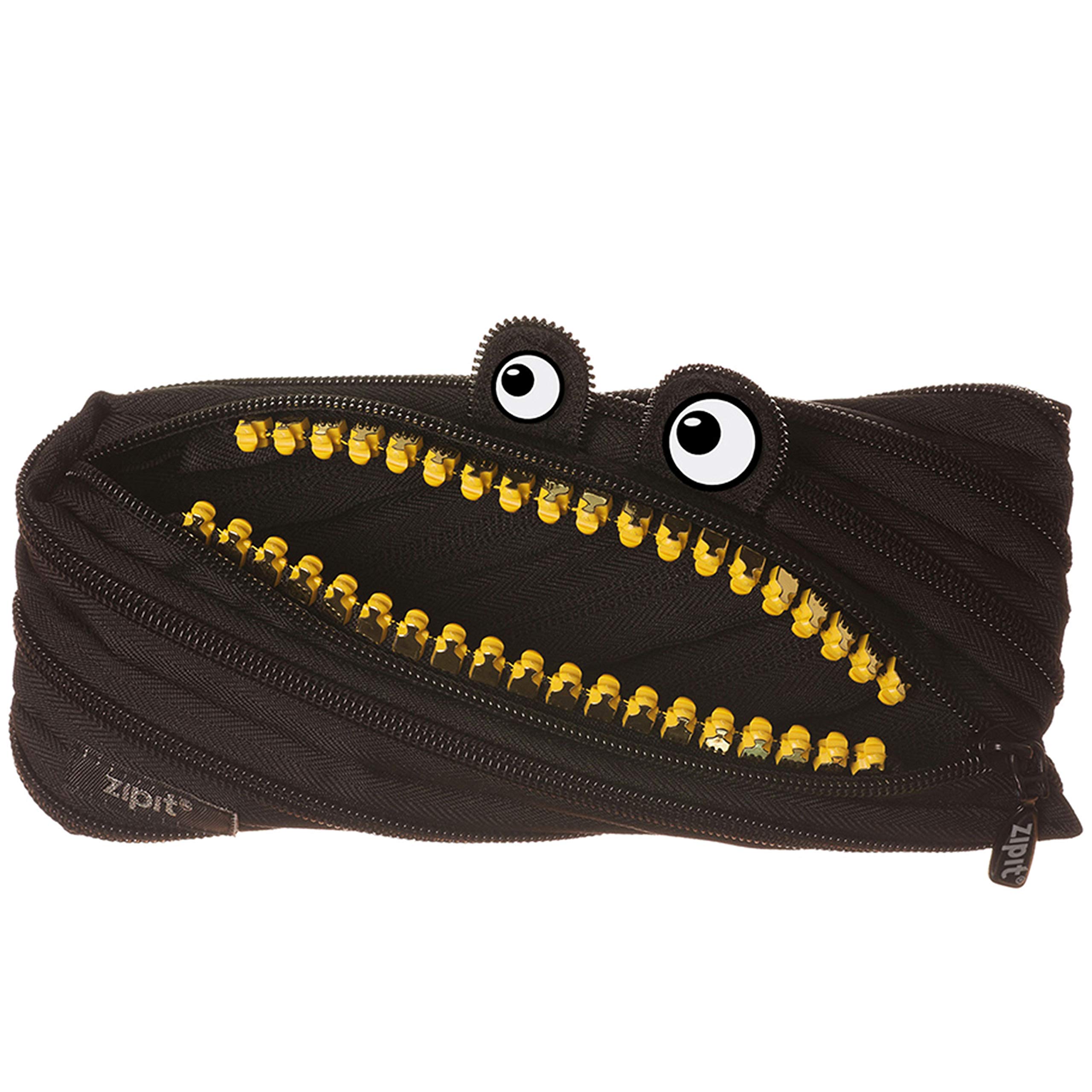 ZIPIT Grillz Pencil Case for Kids | Pencil Pouch for School, College and Office | Pencil Bag for Boys & Girls (Black)