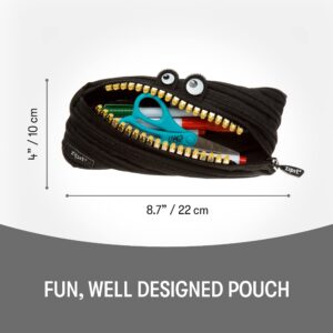 ZIPIT Grillz Pencil Case for Kids | Pencil Pouch for School, College and Office | Pencil Bag for Boys & Girls (Black)