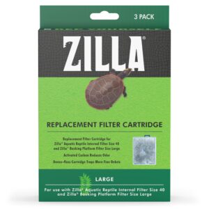 Zilla Reptile Pet Terrarium Water Filter Replacement Cartridge, Large, 3-Pack